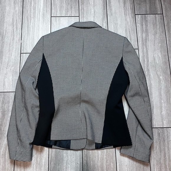 Tahari ASL Blazer Size 10 Black White Houndstooth Pattern Office Career Classic - Picture 6 of 6